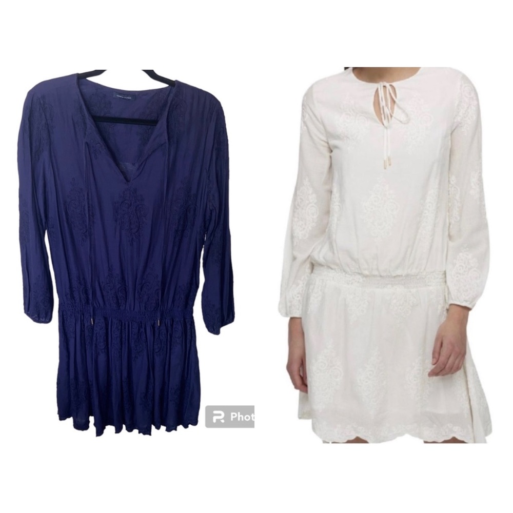 Tommy Hilfiger Dress Women’s Navy Blue Long Sleeve Drop Waist Boho Women’s L